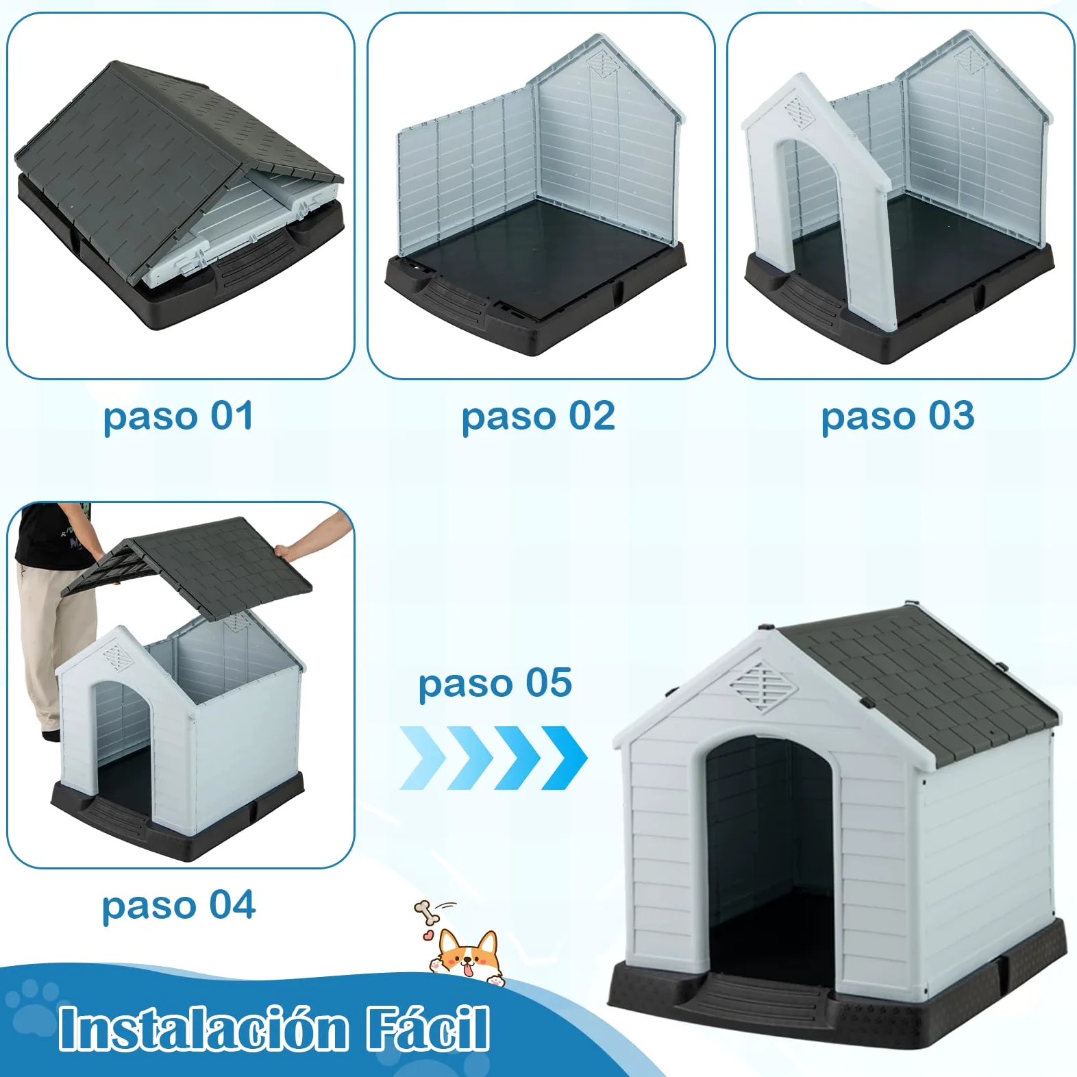 GYMAX Jaula de Madera para Hámster, Hámster con Estante con Rampa, 5 Plataformas, Ventana de Acrílico Transparente, Patas Elevadas, Estante, para Erizos, Lagartijas