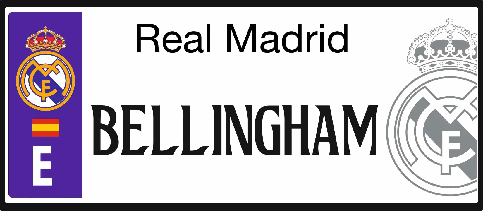 Real Madrid Matrícula Personalizada 6 x 14 cm