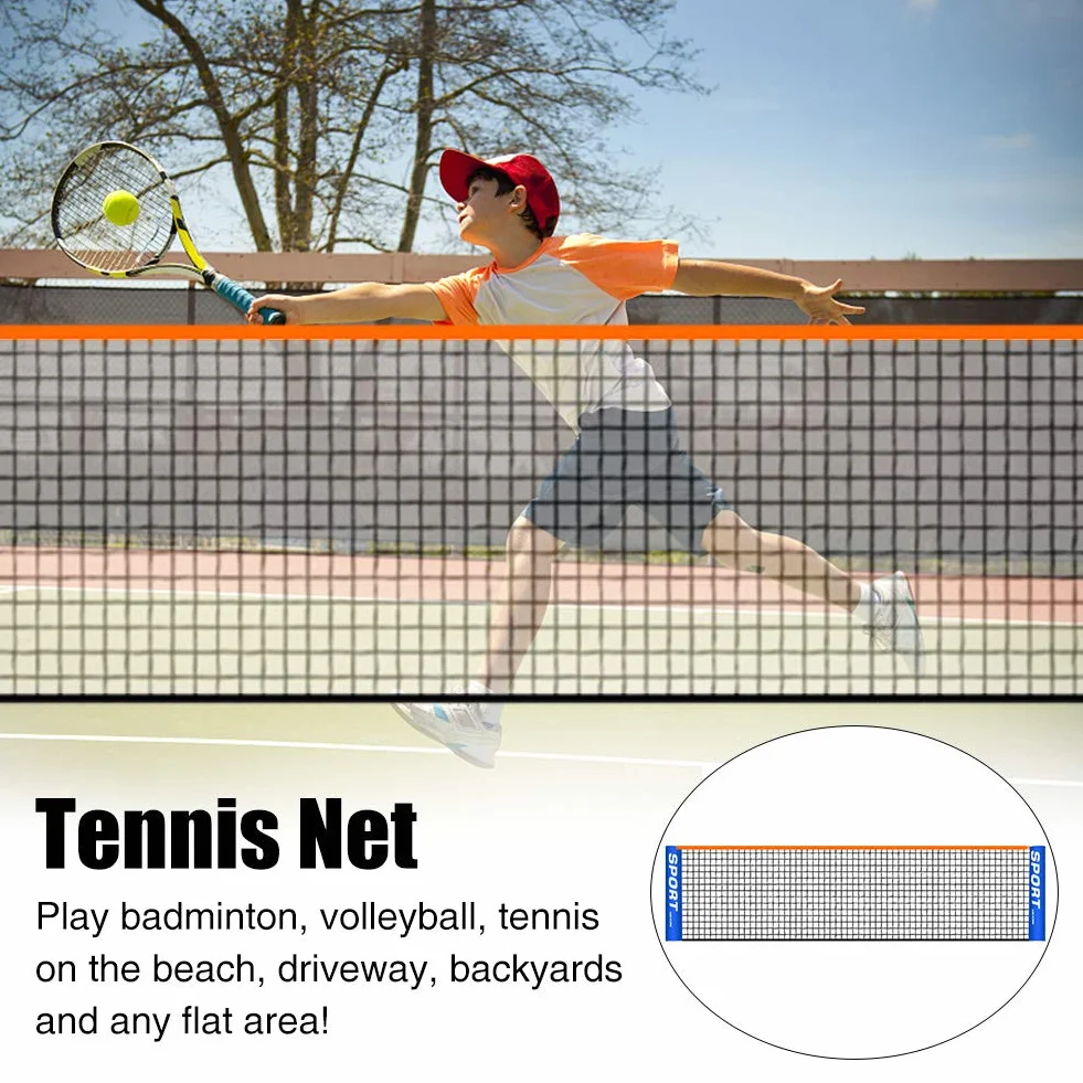 Red de Tenis Portátil 4-6 m Plegable Bádminton Voleibol para Niños Adultos Interior Exterior