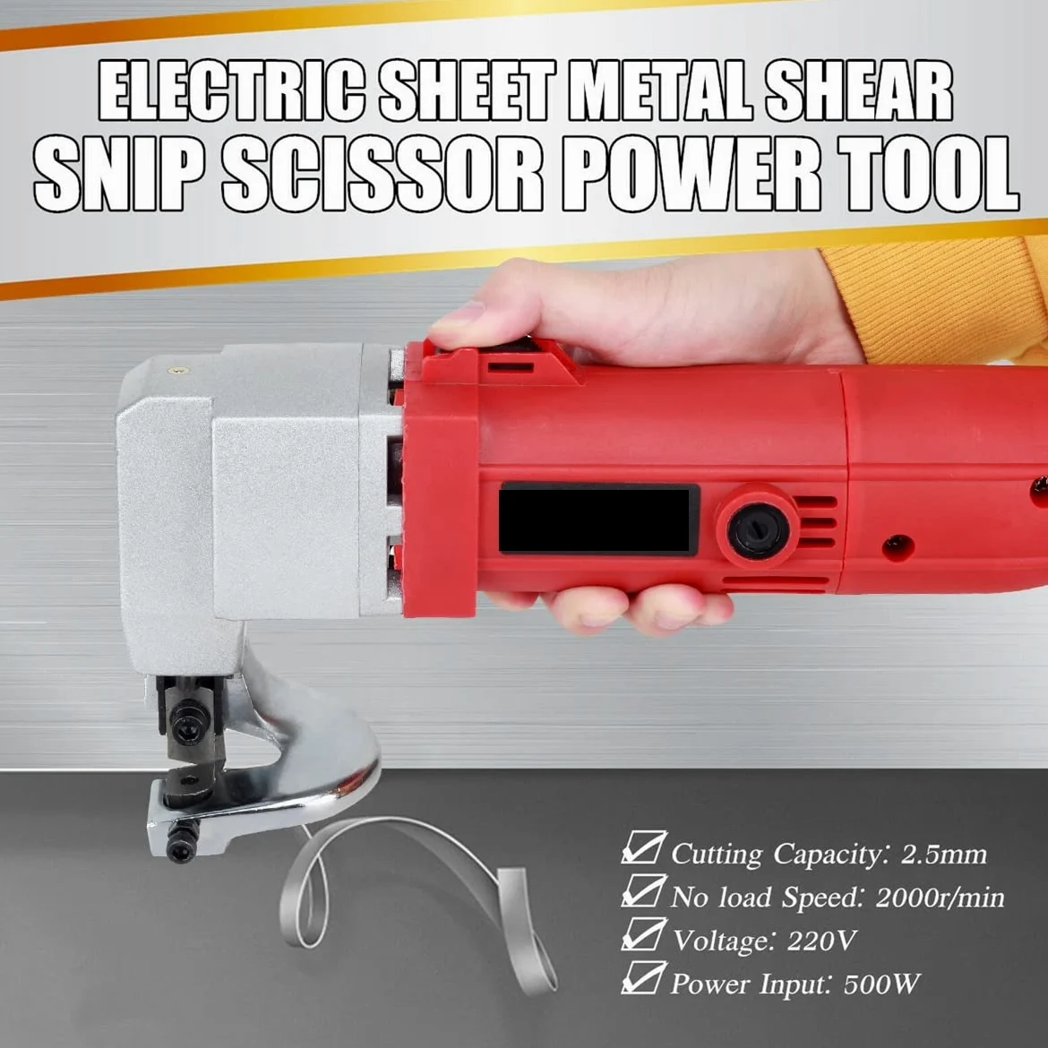 Esquiladoras para ovejas, Tijera eléctrica de 580W, cortador cizalla chapa, capacidad corte 2,5mm, tijera for cortar placa Metal para caballos, ovejas, alpacas y cabras