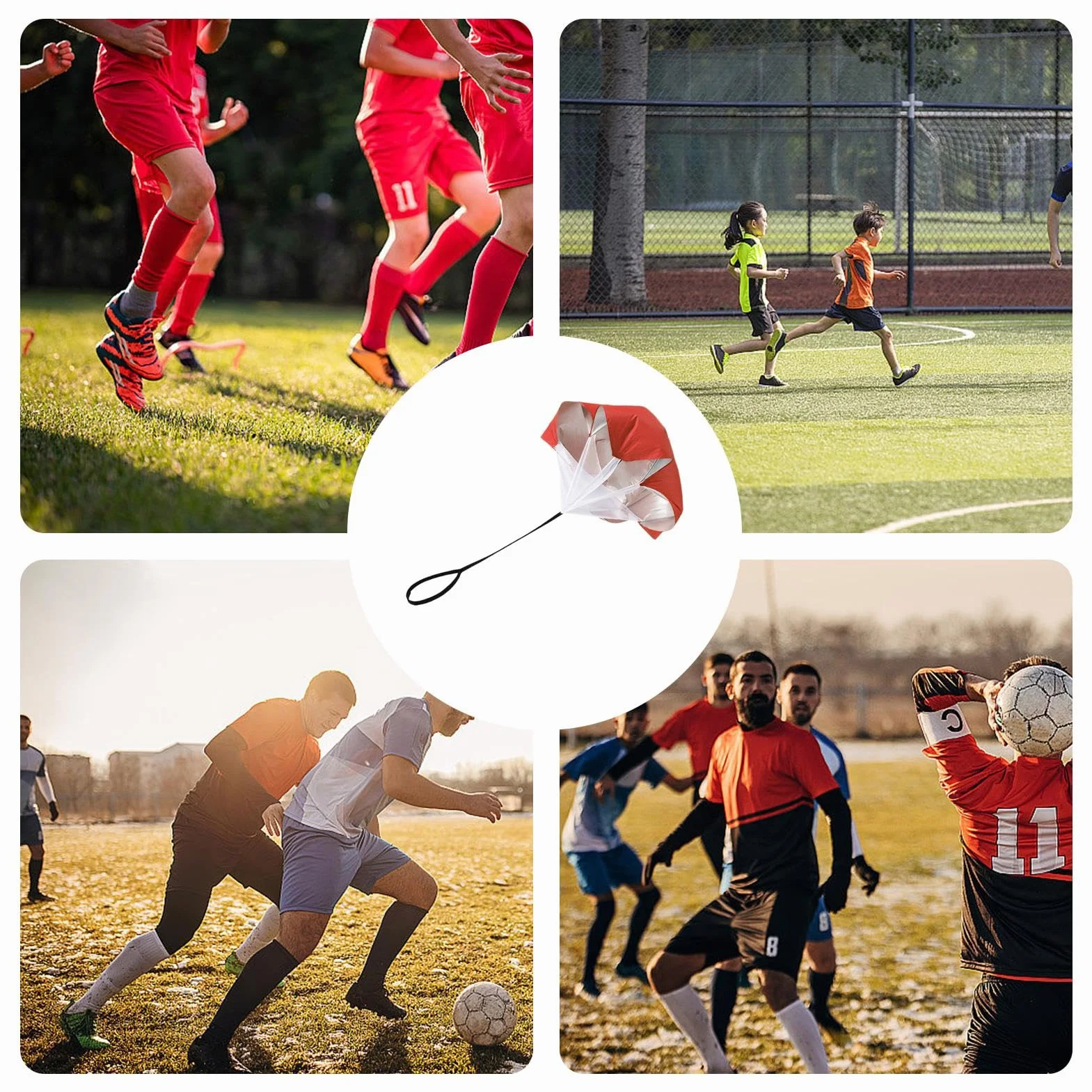 Paracaídas portátil de entrenamiento de 59 pulgadas para baloncesto fútbol entrenamiento de fuerza explosivo