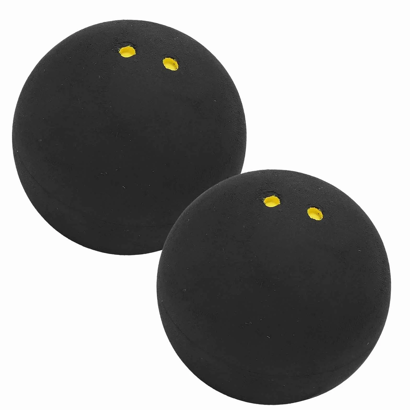 Pelota de squash de competencia 38 mm, 2 bolas de doble punto amarillo, alto rebote, goma profesional