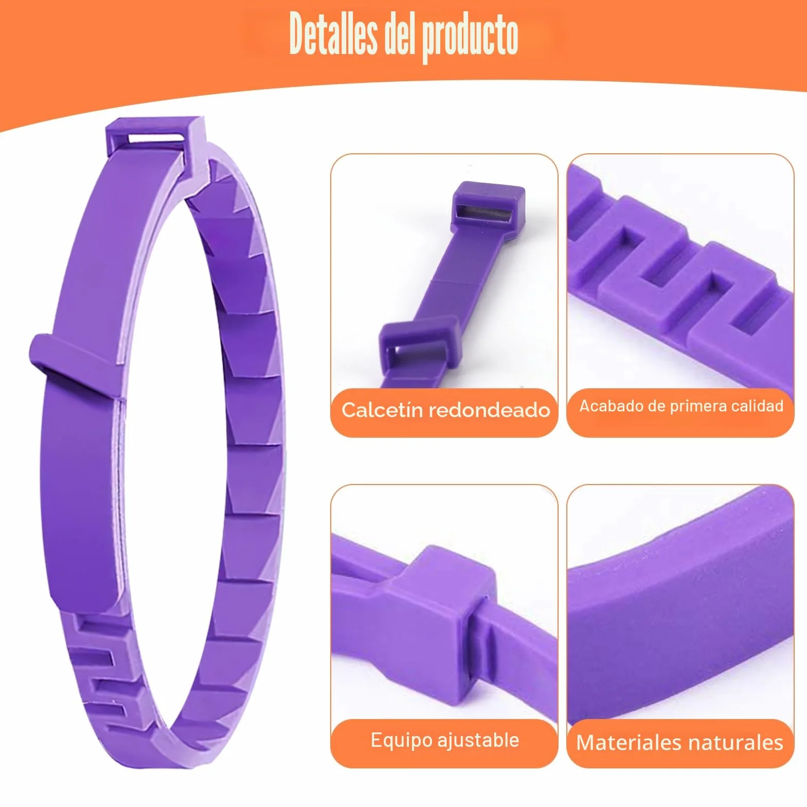 Collar calmante para gatos de 4 piezas, antiestrés natural con feromonas, color púrpura, talla ajustable y efecto 30 días, para gatitos y gatos adultos
