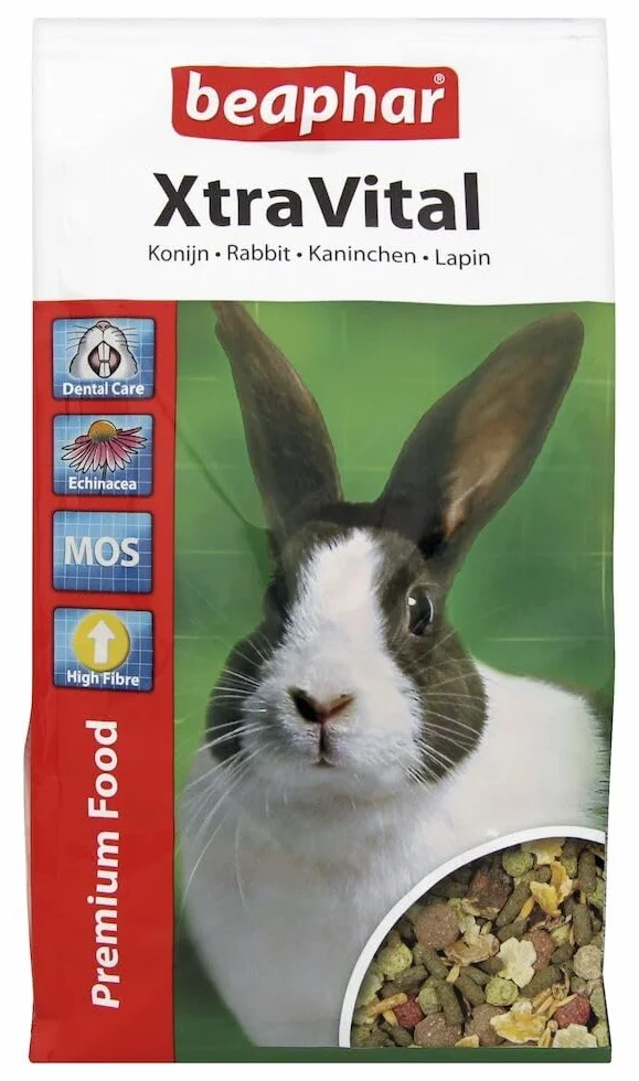 Beaphar Xtravital Conejo 1kg, Comida Conejos, Pienso con Vitaminas y Minerales, Rico en Proteínas y Bajo en Grasa, 1kg