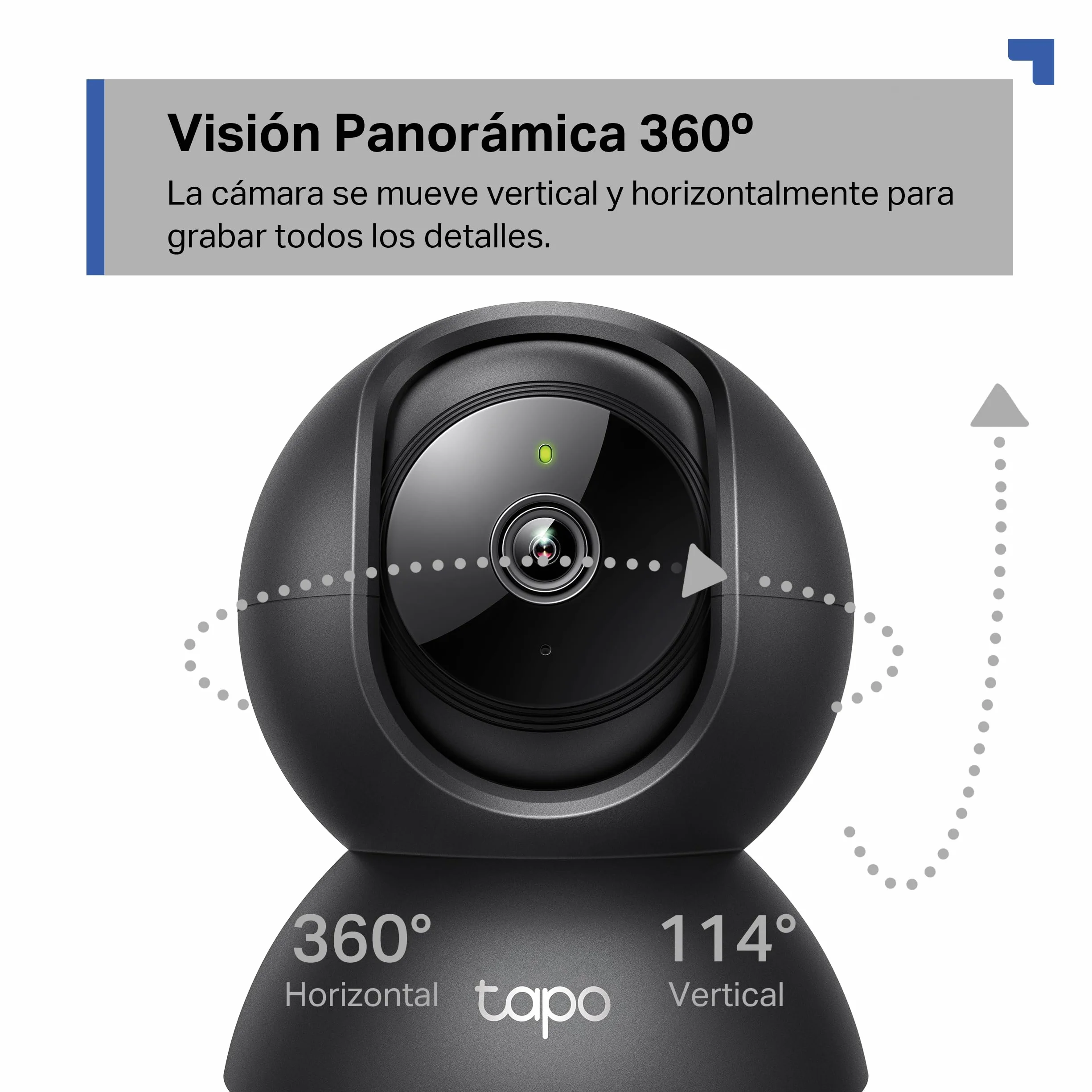 Tapo C211-2K Pan/Tilt Cámara de Seguridad Interior para Monitor de bebé-cámara de Mascotas-Detección de Movimiento y Seguimiento-Funciona con Alexa y Google,Admite Tarjeta SD hasta 512 GB