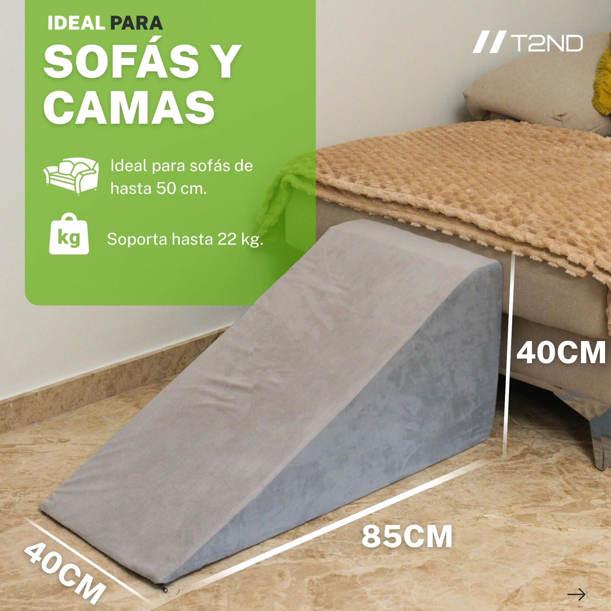 Rampa para Perros Sofá y Cama, Escalera para Perros Pequeños y Grandes, Escalera para Mascotas, Funda Extraíble y Lavable, Base Antideslizante, 40 cm de Alto