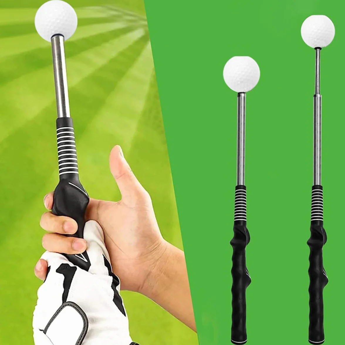 Entrenador de swing de golf ajustable con sonido de impacto TP14 38.5-66 cm retráctil