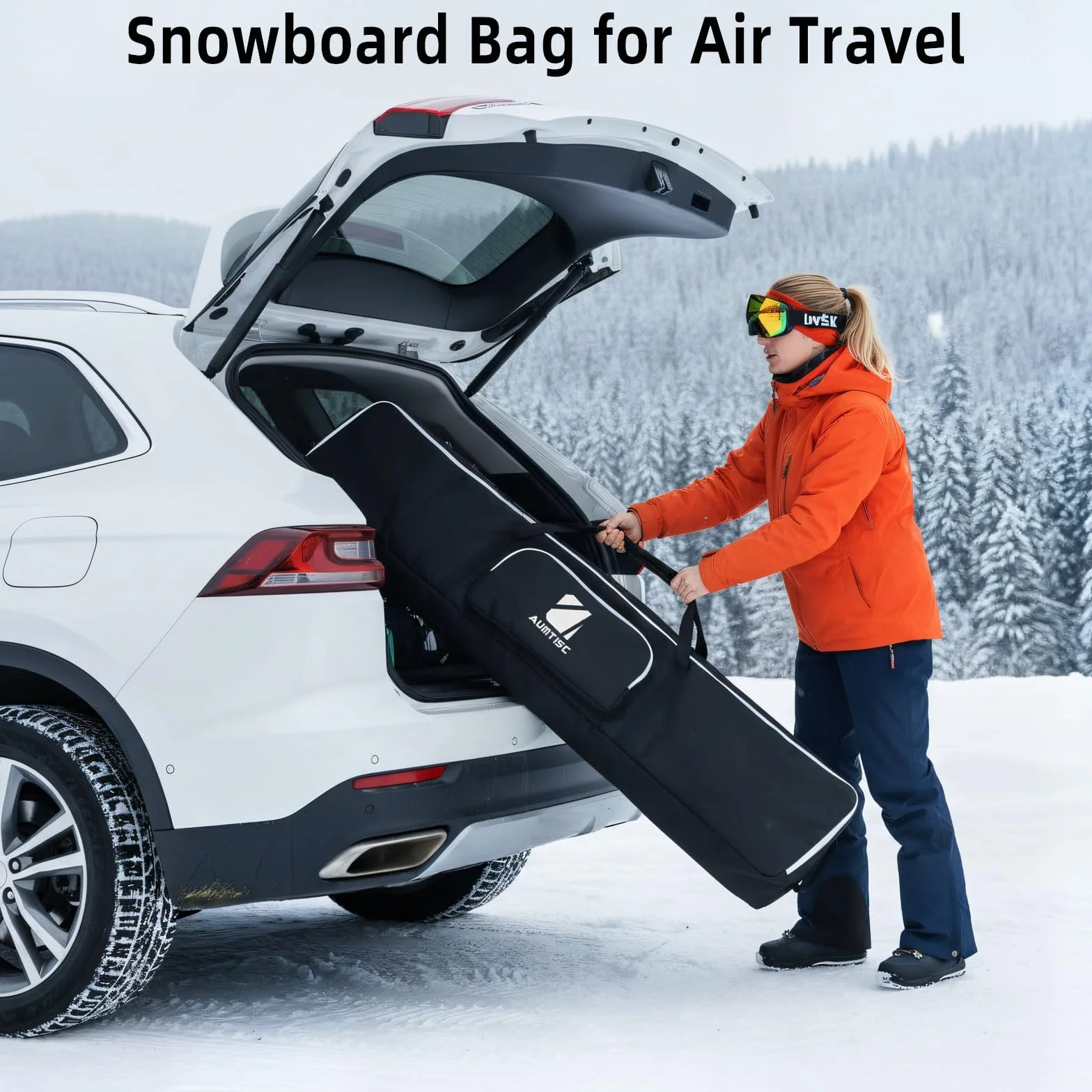 AUMTISC Bolsa de viaje para snowboard impermeable 155 cm azul