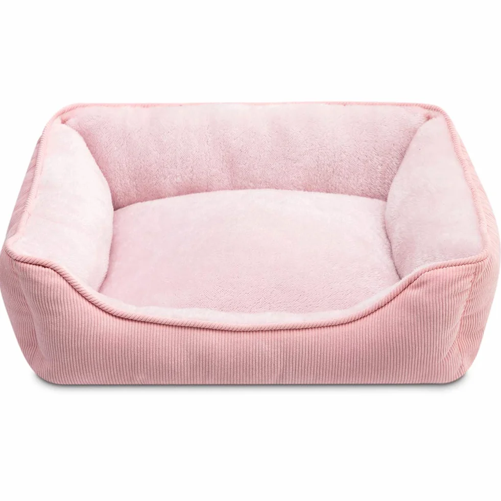 Hollypet Cama para Gatos y Cachorros, Nido para Gatos y Perros Pequeños, Cama Cojín Suave & Transpirable para Dormir para Mascotas, Rosa (50 * 45 * 15cm)