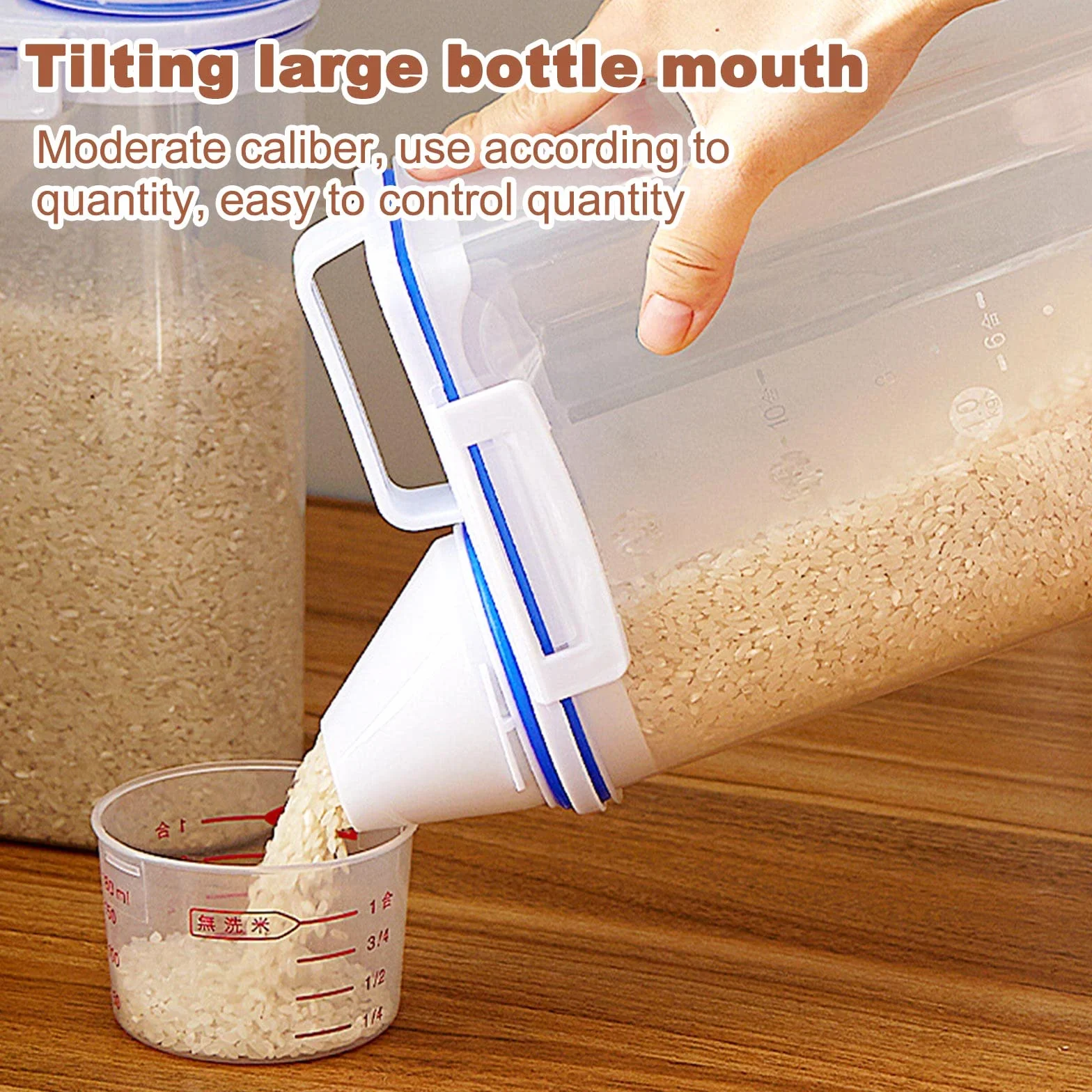 Recipiente De Comida Para Mascotas, Transparente Mascota Comida Almacenamiento Contenedor, Contenedor Comida Perro Con Vaso Medidor Para Cereales, Arroz, Perros, Gatos (2.7 L/30x14x7.5cm