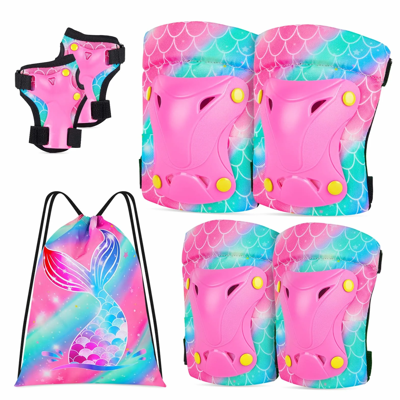 Unicorn Castle Rodilleras y Coderas Unicornio Juego Protección Ajustable 6 en 1 con Bolsa