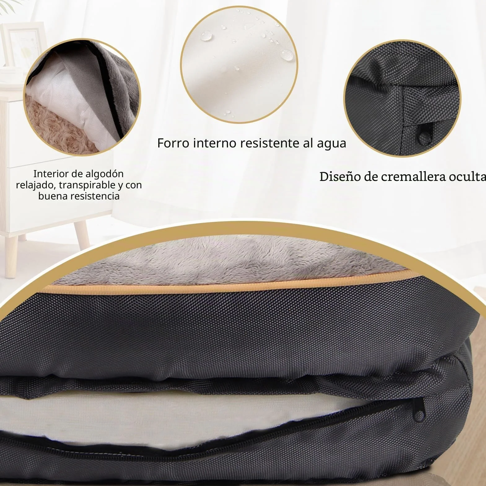 JOYELF Cama para Perro de Espuma viscoelástica Cama y sofá ortopédico pequeño para Perro con Funda Lavable extraíble y Juguetes chirriadores como Regalo