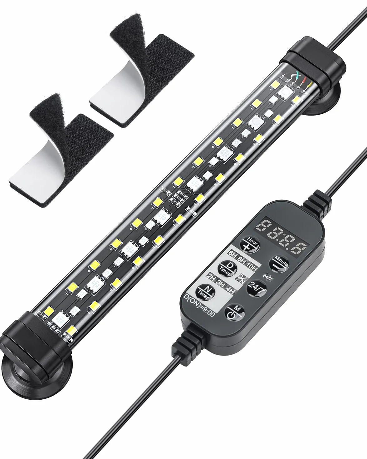 Pawfly 20 cm Luz LED Acuario 24/7 Luz para Pecera con Espectro Completo Blanco Brillante Azul Rojo Verde Luces LED Multicolores con Modo D/N Efectos de Color Único Temporizador y Brillo Ajustable