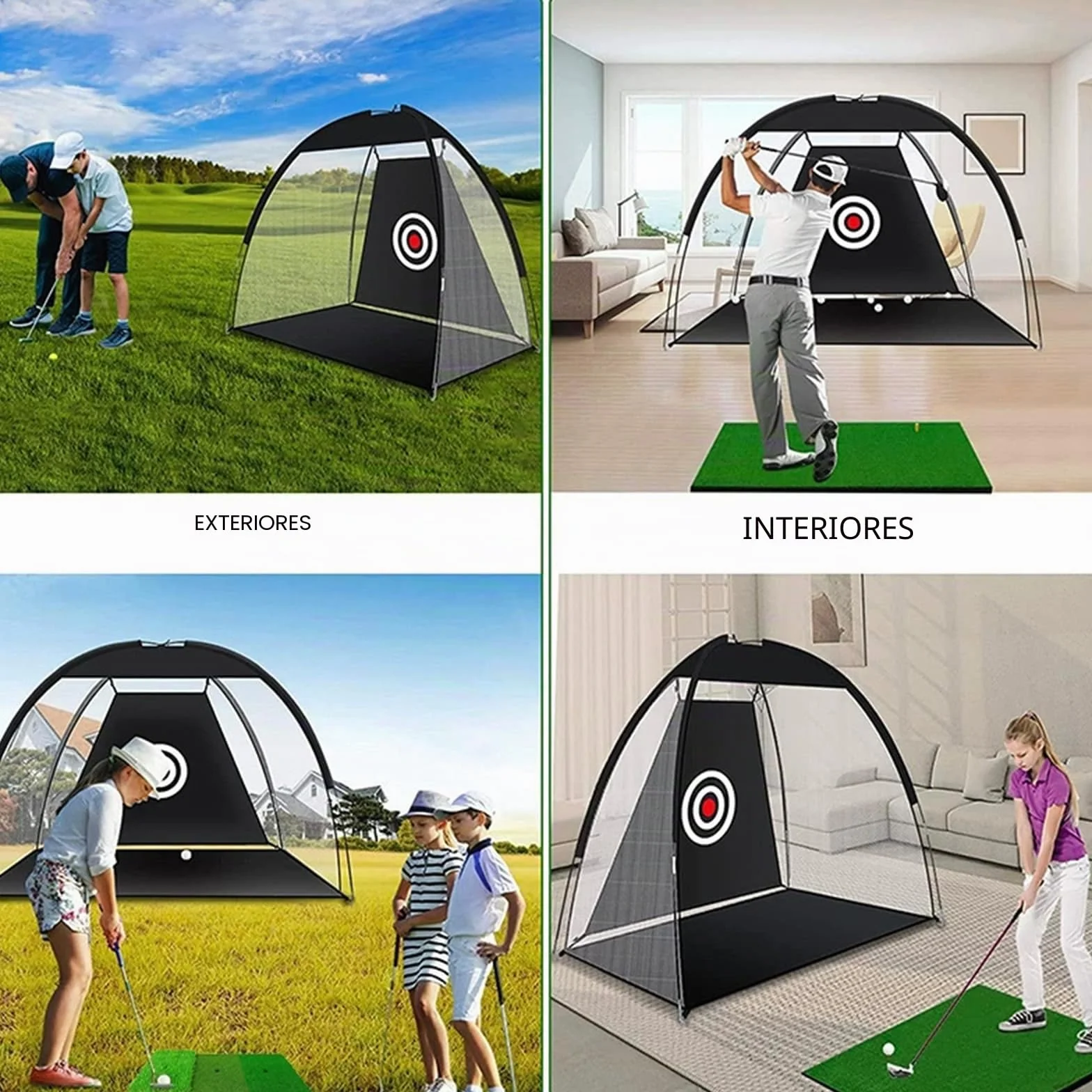 Red de práctica de golf 10x7 pies (300x200 cm) con alfombrilla de triple césped y objetivo de nailon para entrenamiento