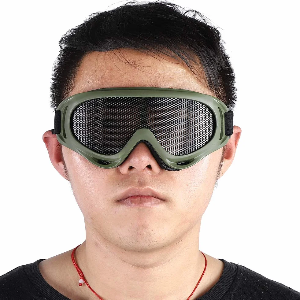 KIMISS X400 Tactics Mesh Airsoft Goggles Outdoor Protection Steel Mesh Paintball Eyewear Army Color