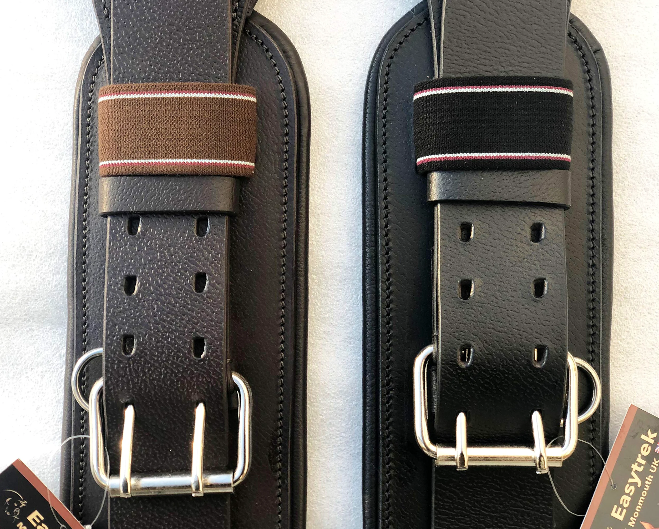 Cuero ajustable sin árbol/doma circunferencia en negro o marrón (pequeño 45,7 cm - 55,8 cm pulgadas, cuero marrón)
