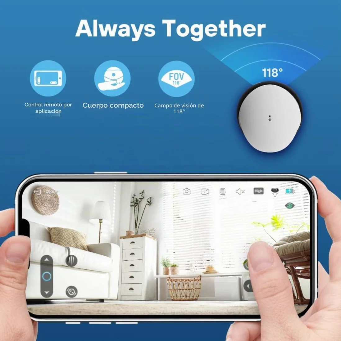 Enabot Móvil Cámara de Vigilancia WiFi Interior inalámbrica,1080P FHD Cámaras de Vigilancia,Visión Nocturna,Audio Bidireccional,Detección de Movimiento,Control Remoto,óptima para Bebé/Mascota/Anciano