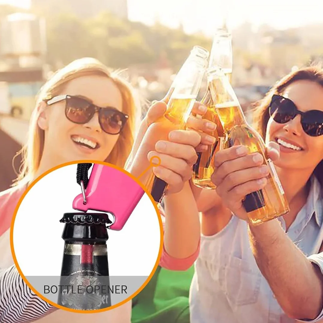 Altavoz Megáfono 25 W PA con Sirena Integrada, Grabadora de Voz, Abridor de Botellas, Rosa
