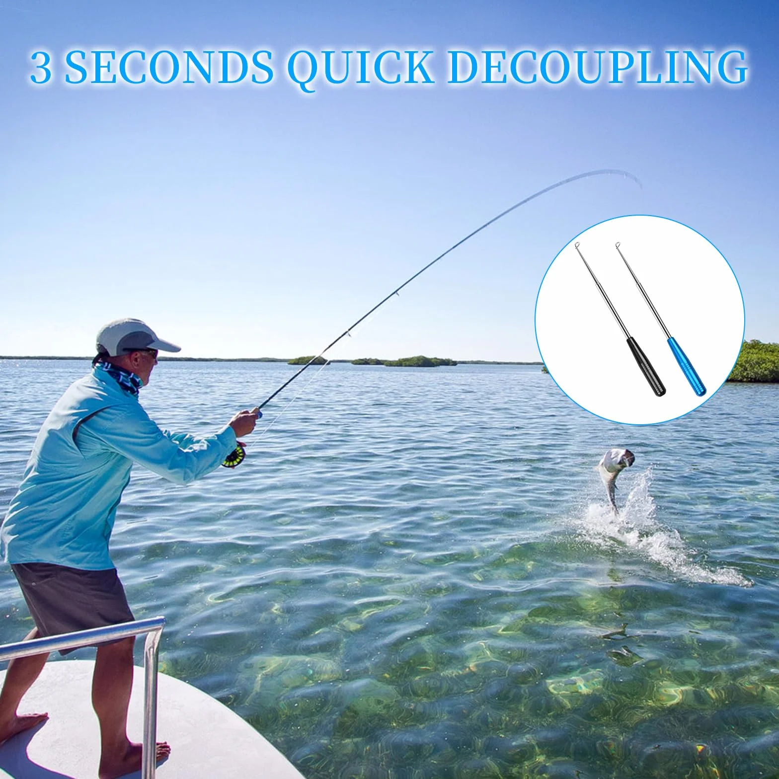 Removedor de Gancho Pesca Acero Inoxidable Extractor de Anzuelos con Tubo de Almacenamiento 17cm