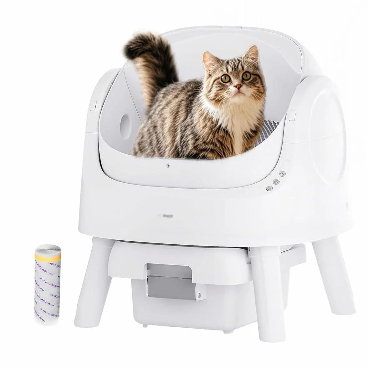PetPivot Arenero Autolimpiable con Diseño Abierto y Gran Capacidad, Modos Automáticos y Manuales, Limpieza Rápida y Fácil de Palear, Ideal para Hogares con Varios Gatos