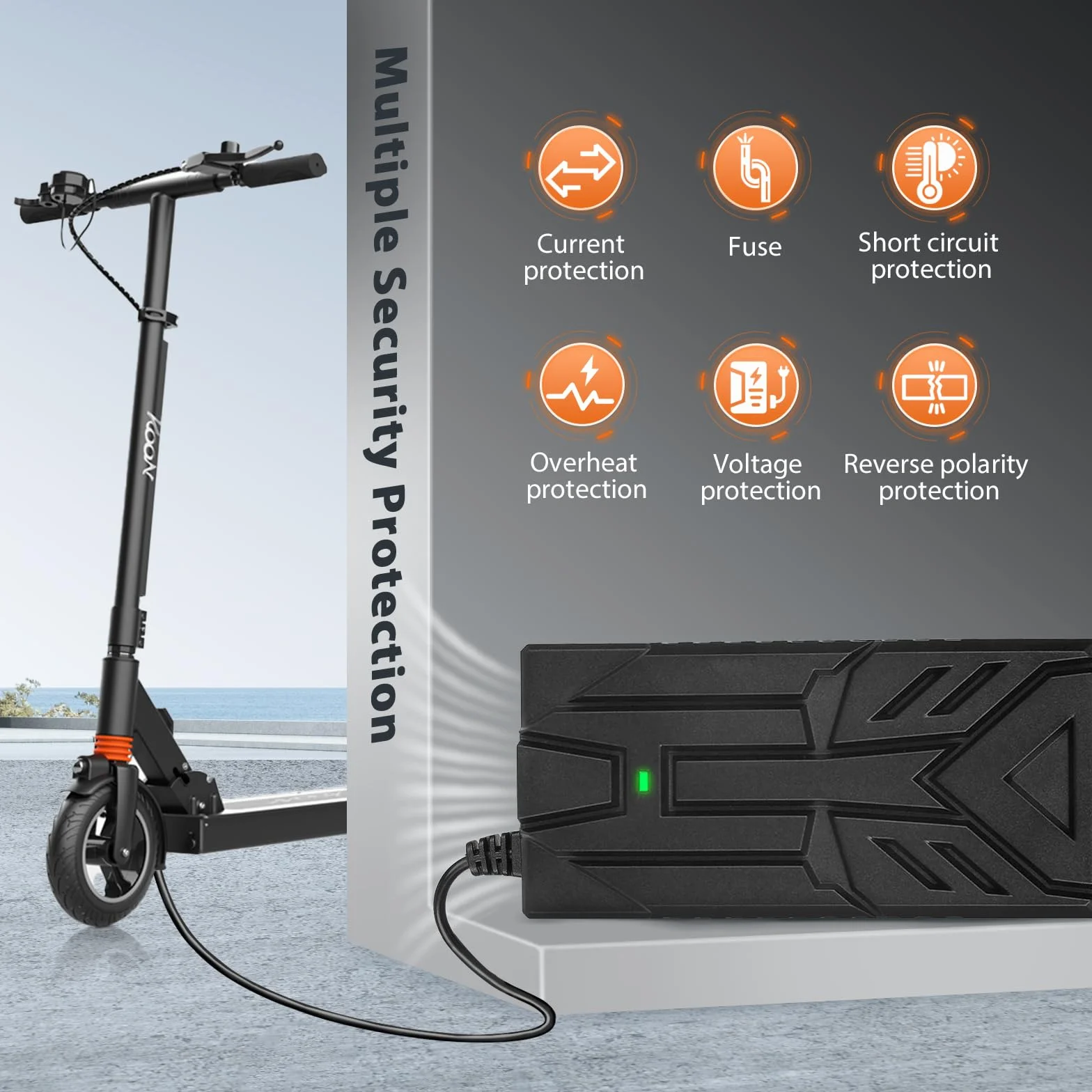 Cargador Patinete Eléctrico 54,6V 2A para Hitway H5/H5 Pro, UrbanGlide E-Cross Pro, 48V Litio para Kugoo M4/M4 Pro, Smartgyro Speedway