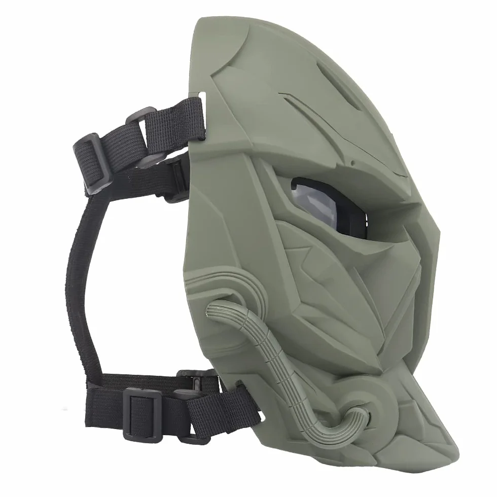 Máscara Táctica Pistola Aire Comprimido Grey Lens Full Face Skeleton Paintball Protección Máscara Juegos Guerra Halloween