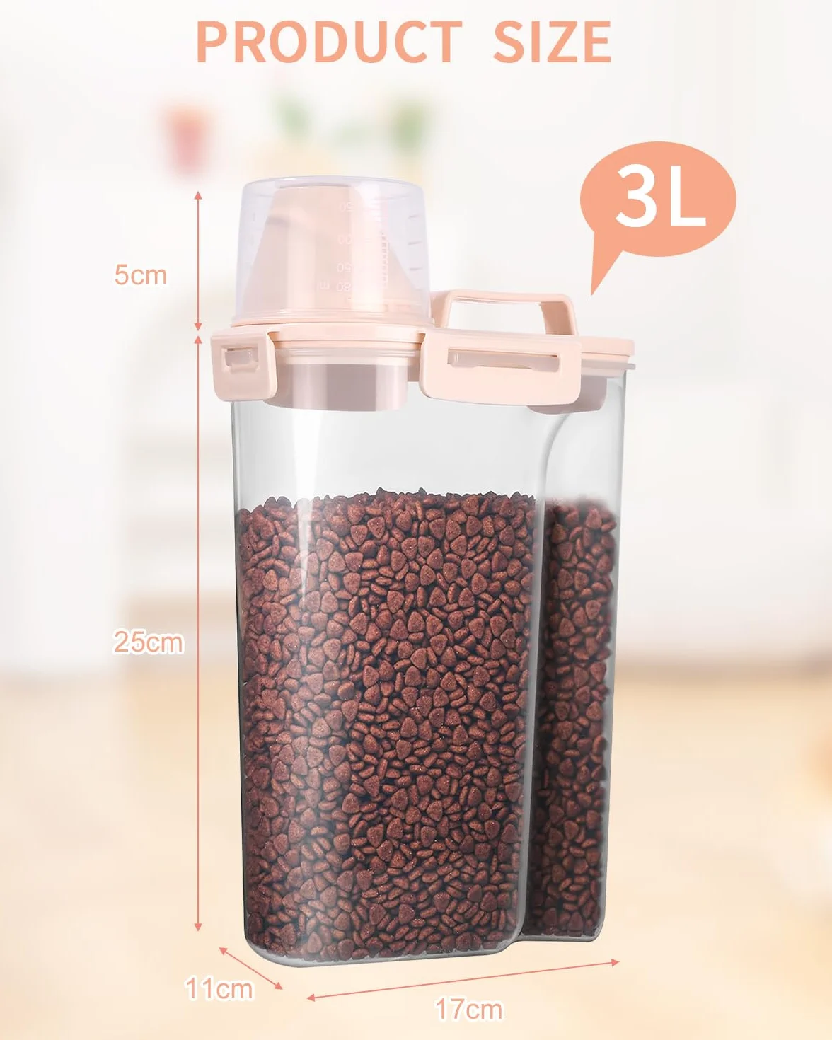 Jutyum 2 Contenedor Comida Perro 3L, Dosificador Detergente Lavadora, Botes Almacenaje Cocina, Contenedor Pienso Perros, Botes Hermeticos