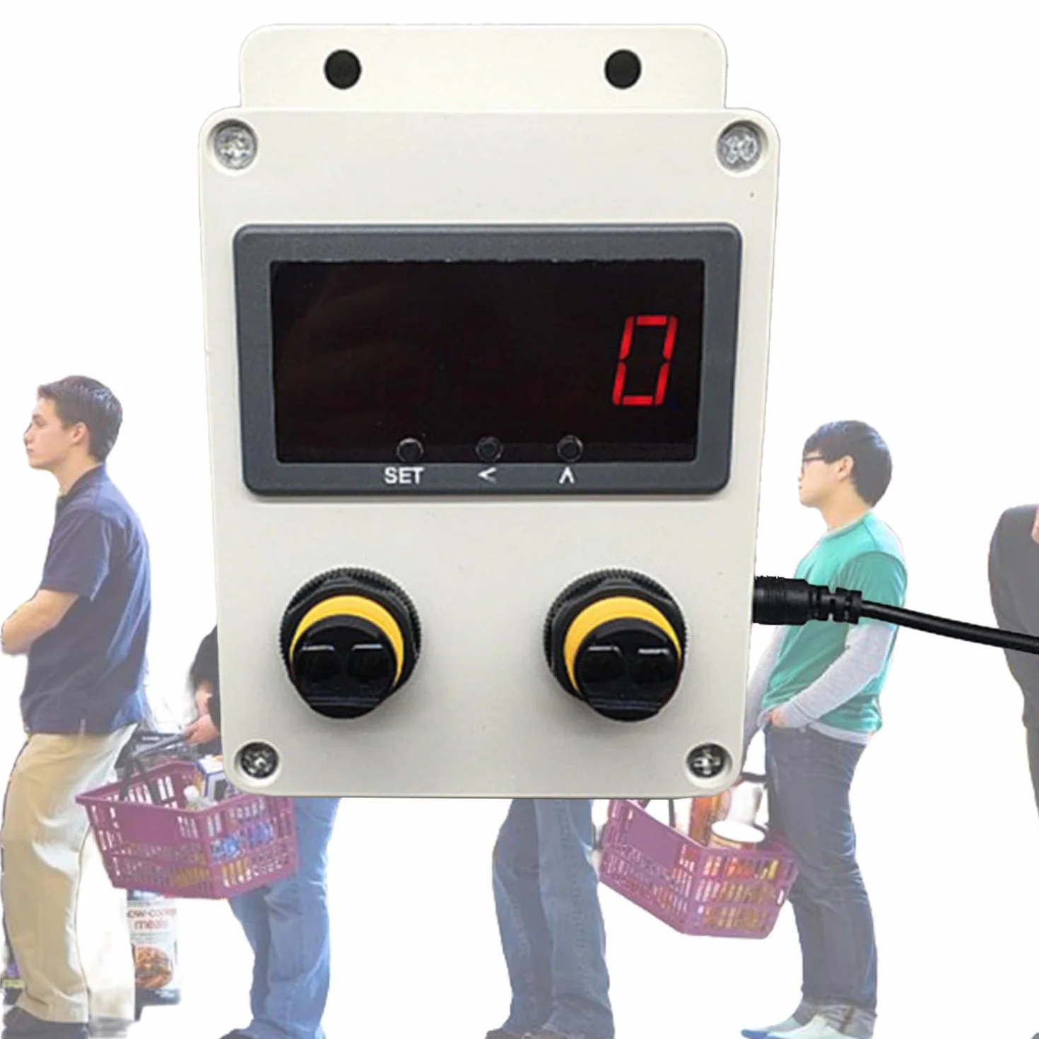Contador de visitantes Digital bidireccional con Sensor infrarrojo, Distancia detección 9.6 Pies, Cuenta hasta 99999