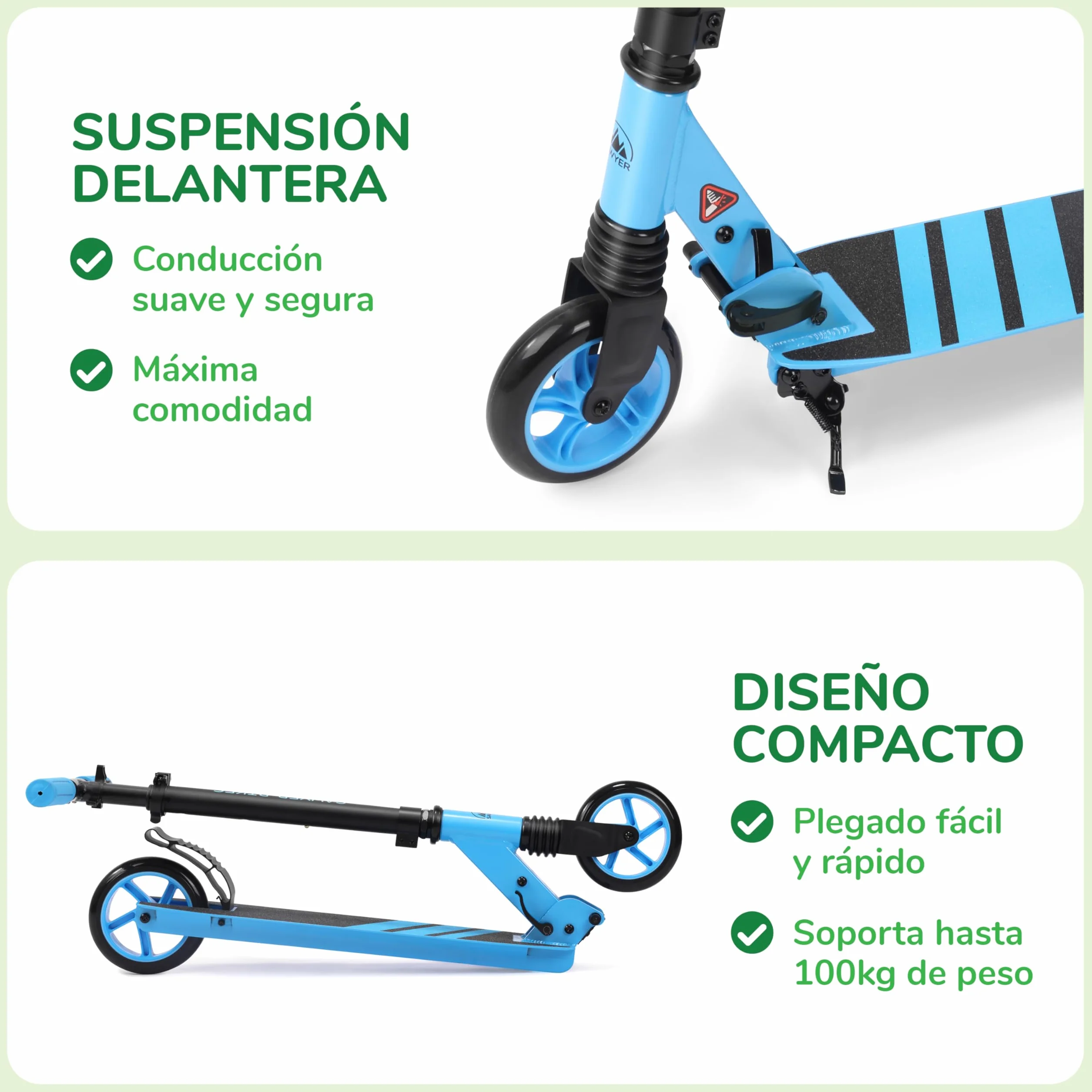 Sawyer Bikes Patinete Ajustable y Plegable Niños 6 a 12 Años