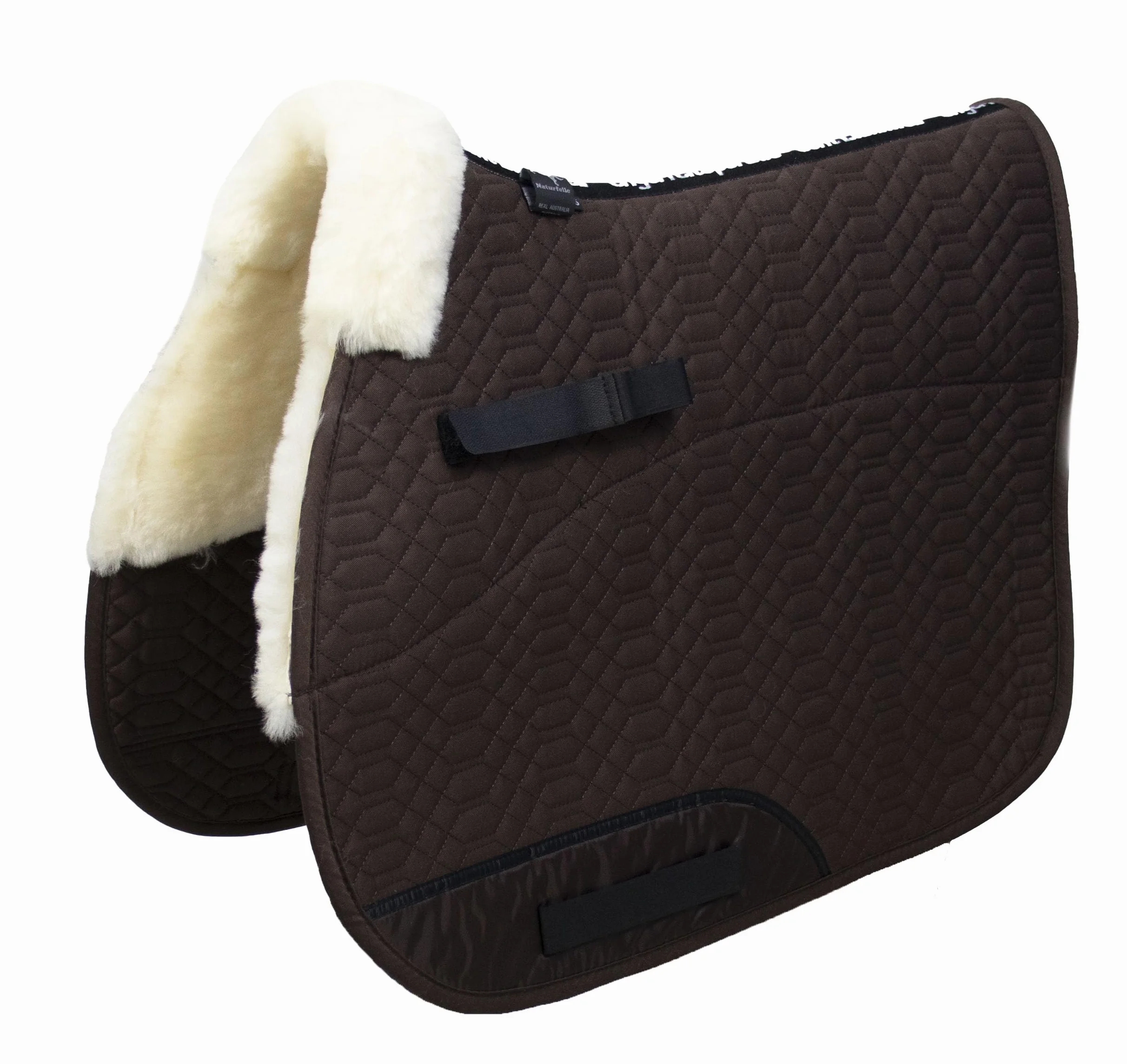 Engel Alemania de Oveja Cuadrado Saddle Pad Saddlecloth Gamuza Color Marrón (schabra 1 Half-Lined) Colorido: combinable con 12 de Lana de Colores.