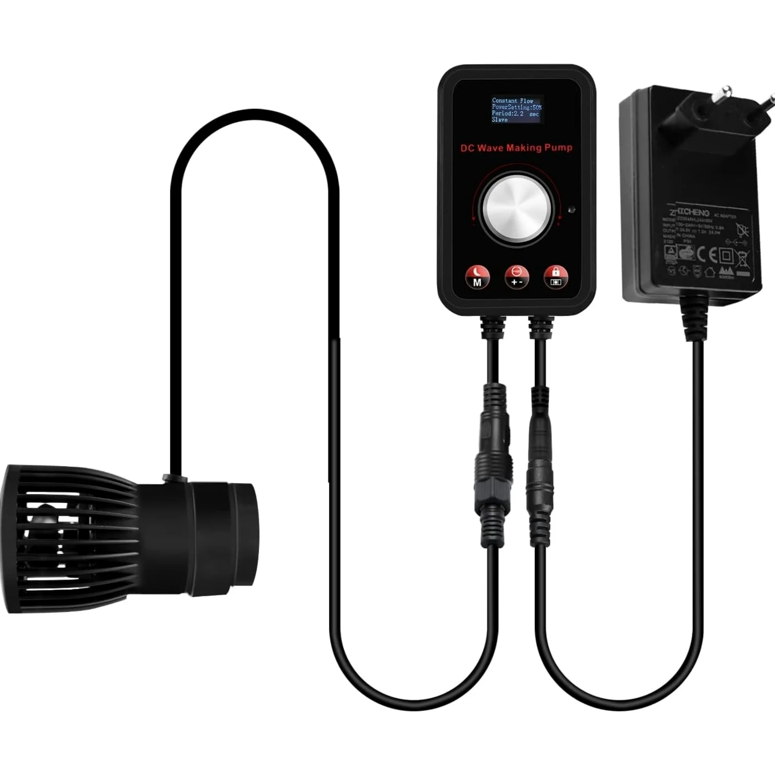 CONQUERALL 430-2160GPH 15W Creador de olas para acuarios 24V DC Creador de olas para peceras Tecnología de ondas sinusoidales Gran caudal y ultra silencioso Apto para agua dulce y salada