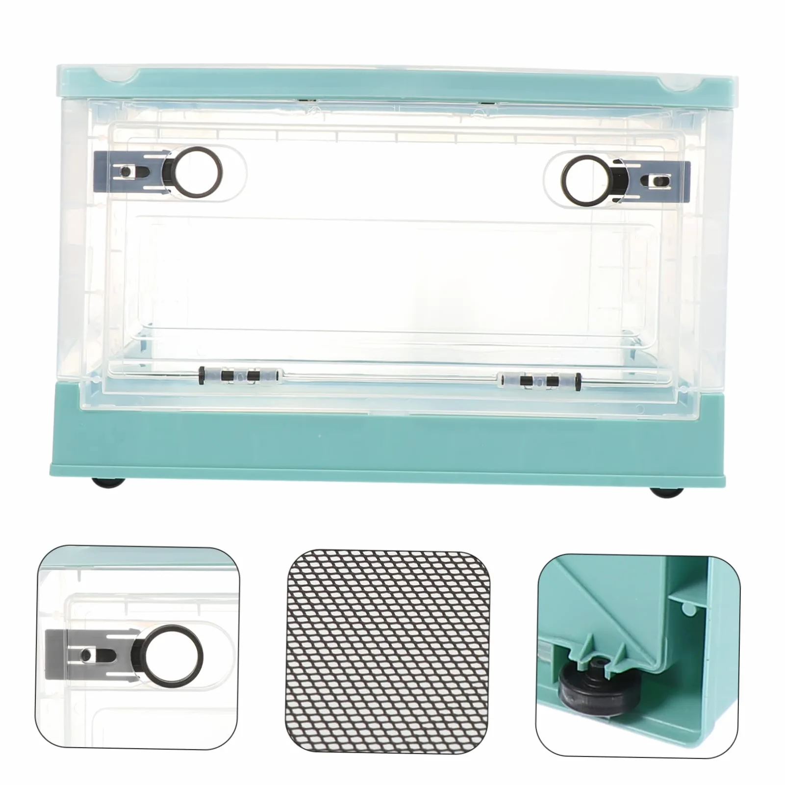 Jaula Portátil para Hámster de Plástico Azul, 1 Set, Compacta | Buena Circulación de Aire, Diseño Transpirable, Fácil de Operar, Contenedor para Cría de Mascotas, Accesorio para Mascotas
