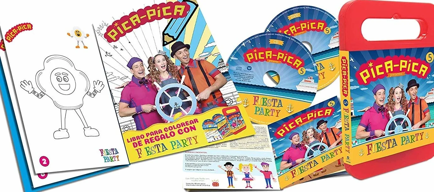 Pica-Pica Fiesta Party DVD CD Cuaderno Para Colorear
