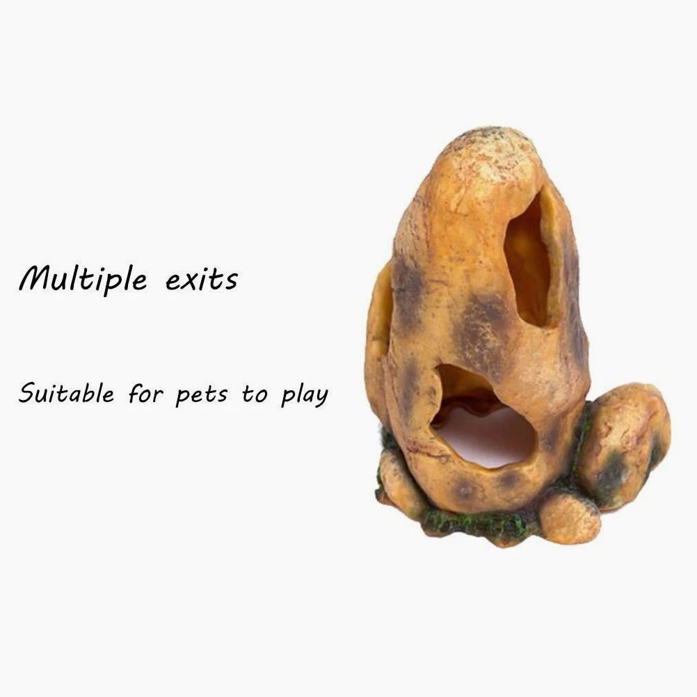 Escondite de Serpientes, escondite de Caja de Reptiles para Acuario de Anfibios, decoración de Esquina de hábitat, escondites de Tortugas, Serpientes y lagartos (17 * 13 * 22cm)