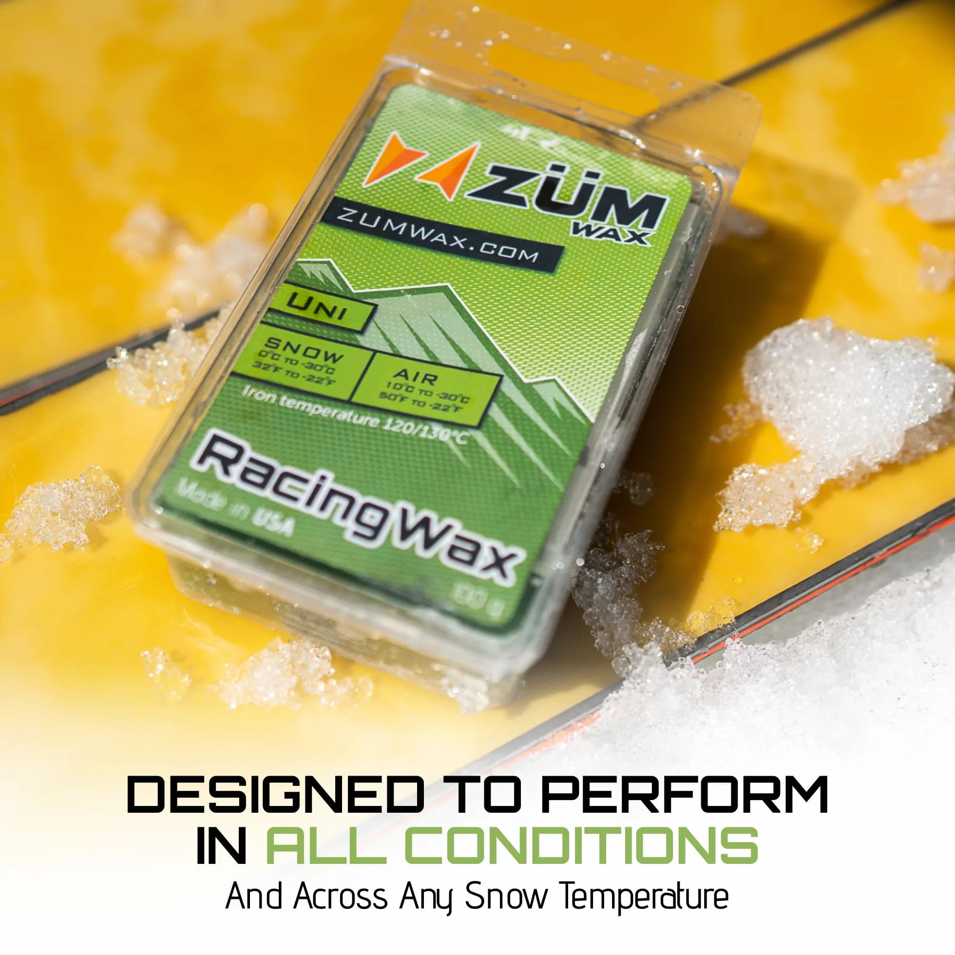 ZUMWax Ski Wax 100g Universal All Temperature Racing Wax