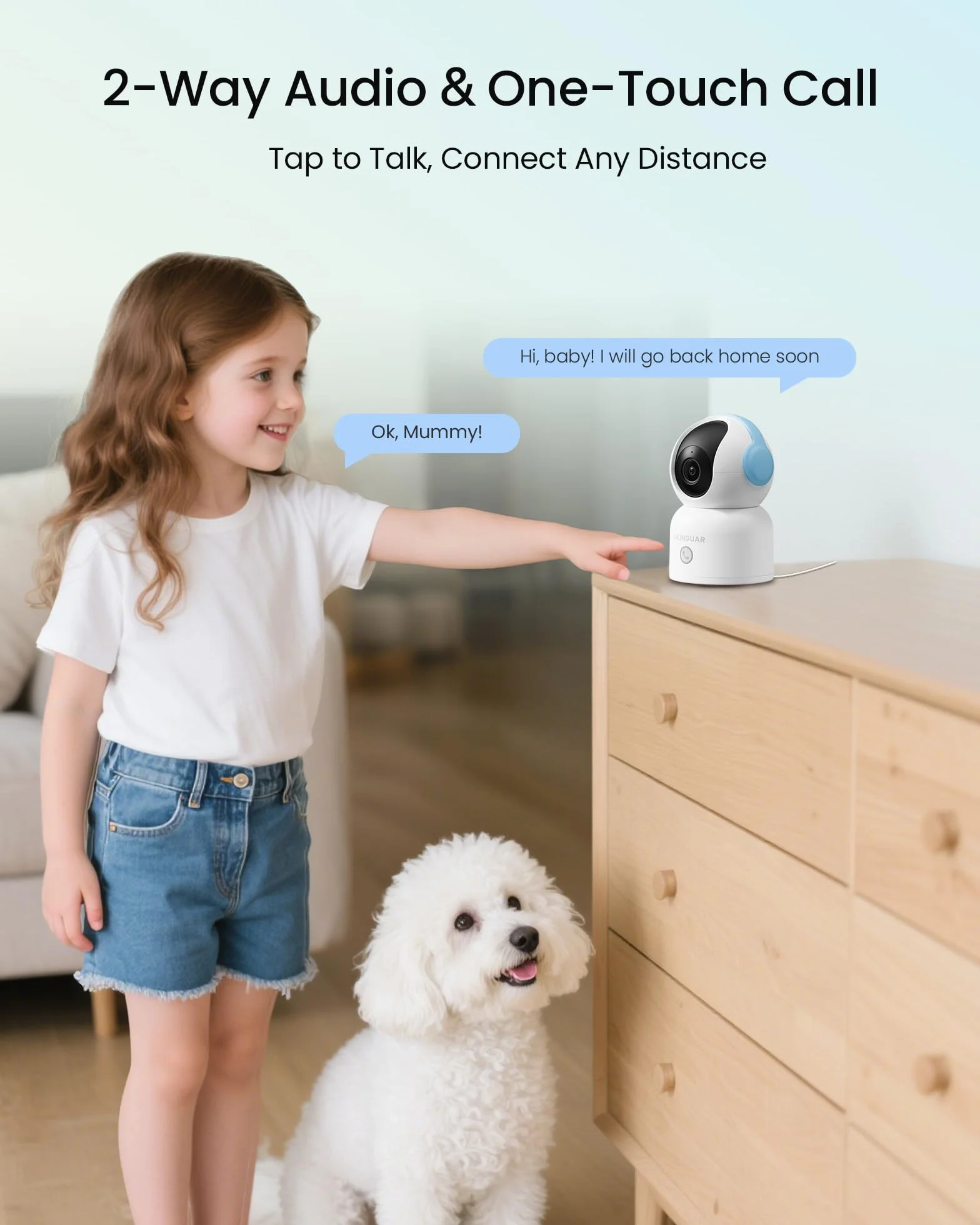 4K 8MP Camara Vigilancia WiFi Interior, 360° PT Cámara IP, AI Deteccion de Humana/Mascata, Seguimiento Automático, Audio Bidireccional, Visión Nocturna, 2.4G/5G WiFi, con Tarjeta de 64GB