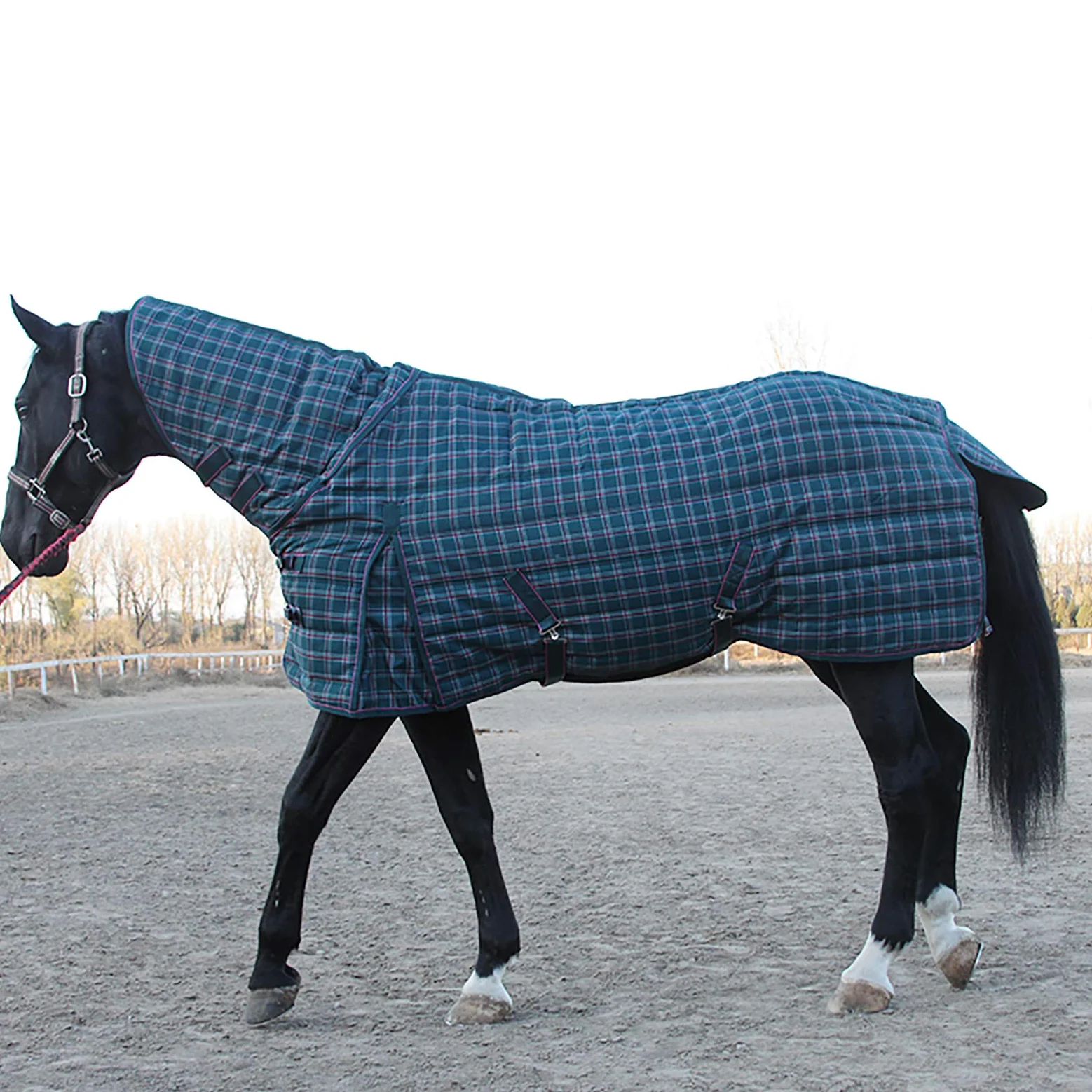 Manta De Caballo Manta Protectora para Caballos Incluye Funda para el Cuello(Size:145cm)
