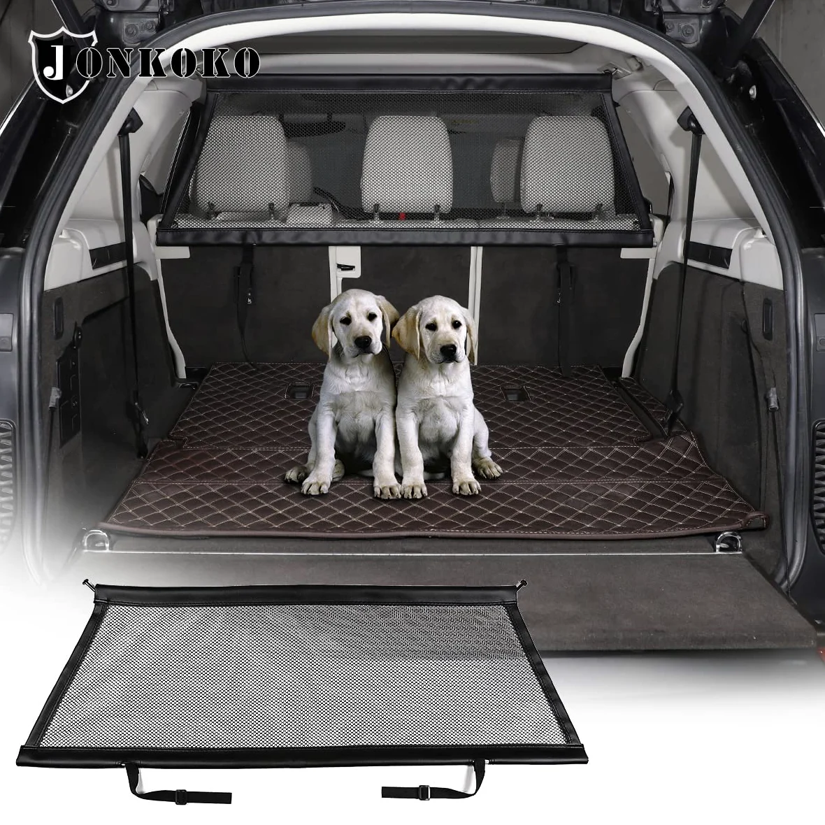 Barrera de perro para la barrera de seguridad del animal doméstico del coche, cerca ajustable de la red de la separación del animal doméstico para LR Discovery 5 LR5 L462 2017-2022