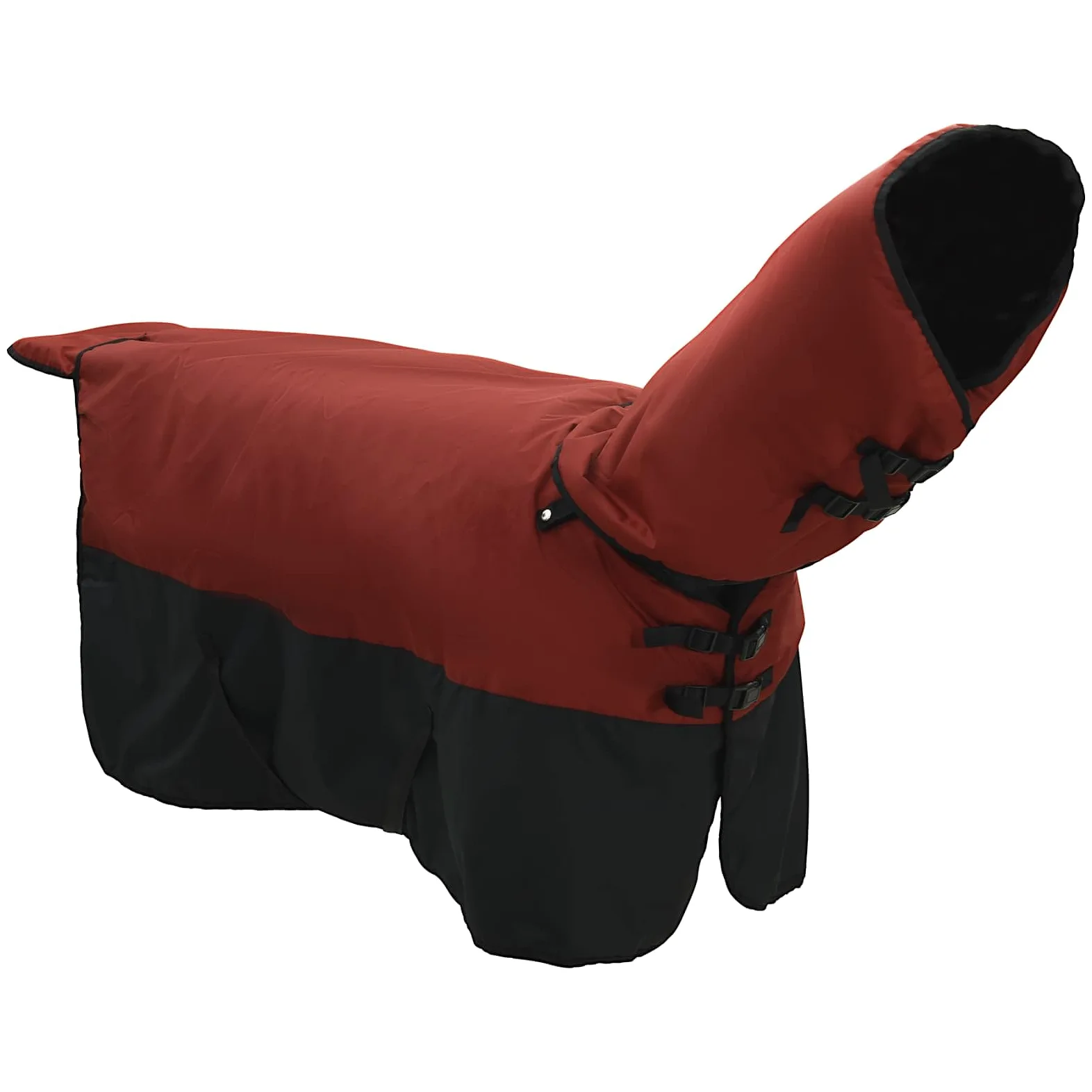 Manta para caballo, color verde oscuro y negro, 115 cm, poliéster, impermeable, transpirable, con cinturón abdominal y cierre en el pecho, para establo pasto y uso al aire libre