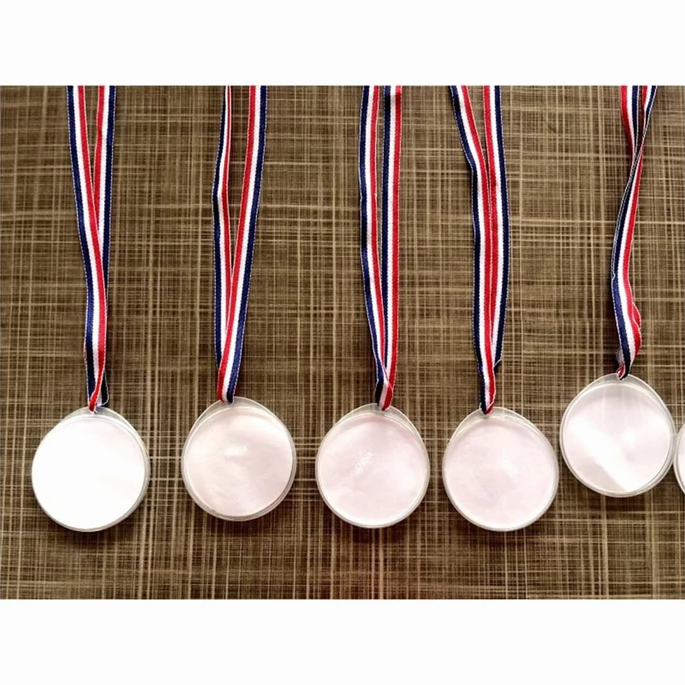 Medallas de bricolaje estilo olímpico con cintas para niños premio deportes festivales