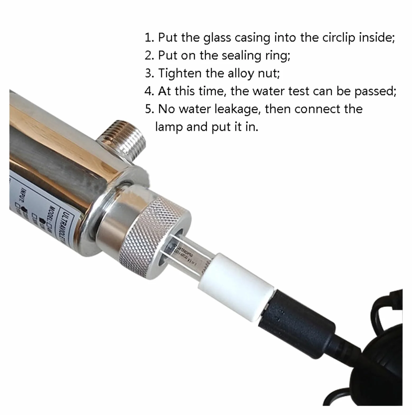 sistema de filtro de agua, Esterilizador de agua UV acero inoxidable 110/220, filtro desinfección bebida directa lámpara tubo ultravioleta, purificador tanque peces acuario