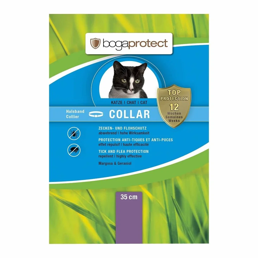 bogaprotect UBO0362 Collar para gatos (35 cm) – Hasta 12 semanas de protección preventiva contra garrapatas y pulgas, principio activo a base de plantas