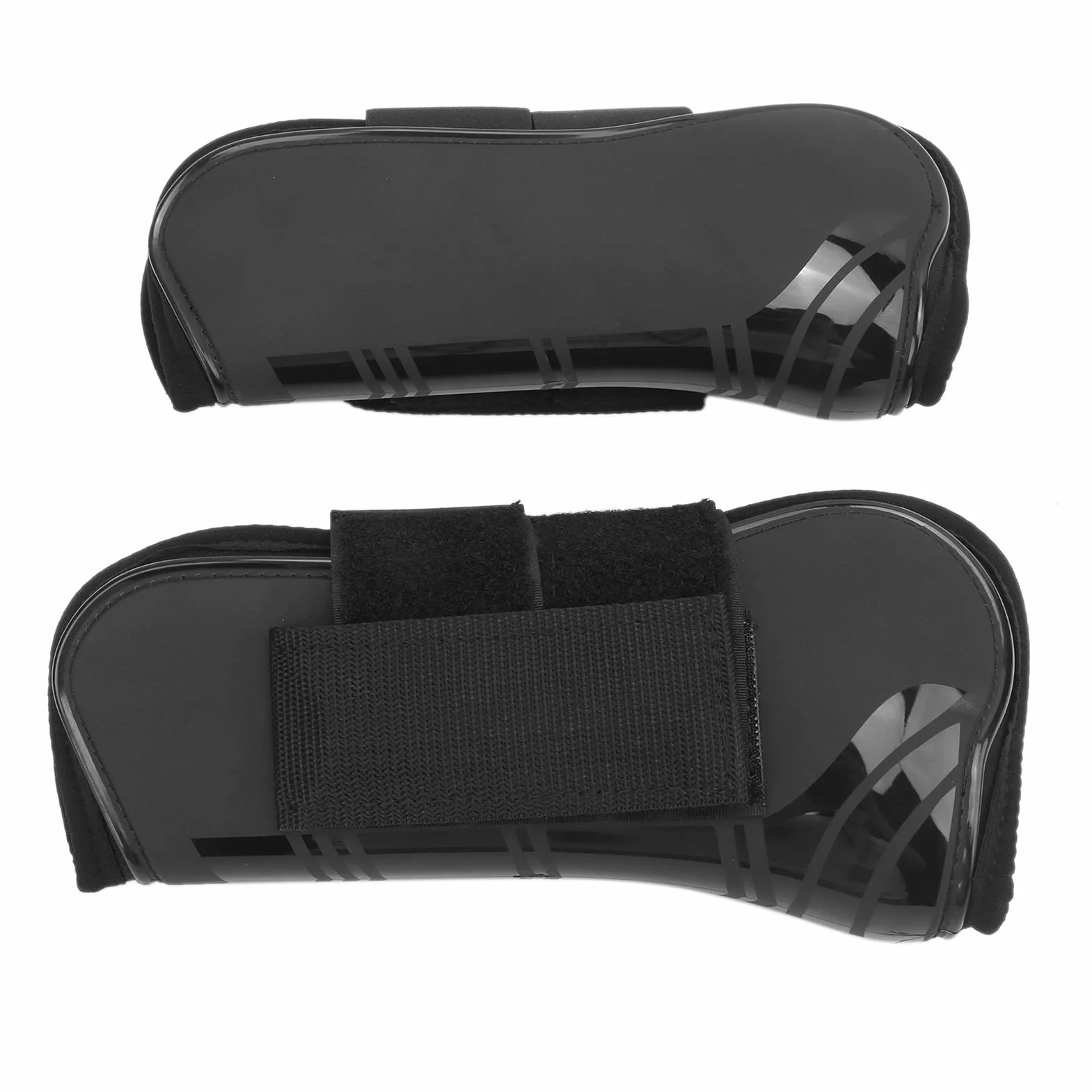 Aeun Botas de Tendón de Caballo de PU, 4 Piezas Botas de Soporte de Caballo Botas Protectoras de Pezuña de Caballo Protector de Pierna de Caballo para Salto de Caballo para Mantenerse Cómodo