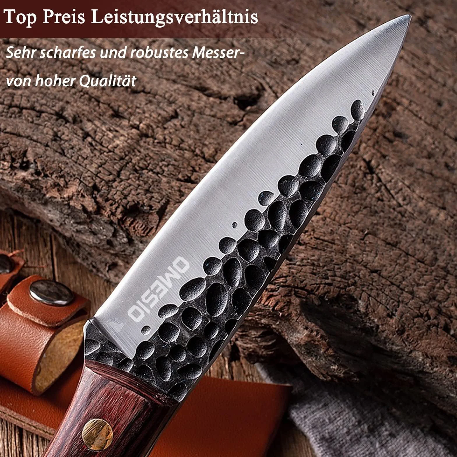 Bushcraft knife with sheath full tang outdoor small fixed blade