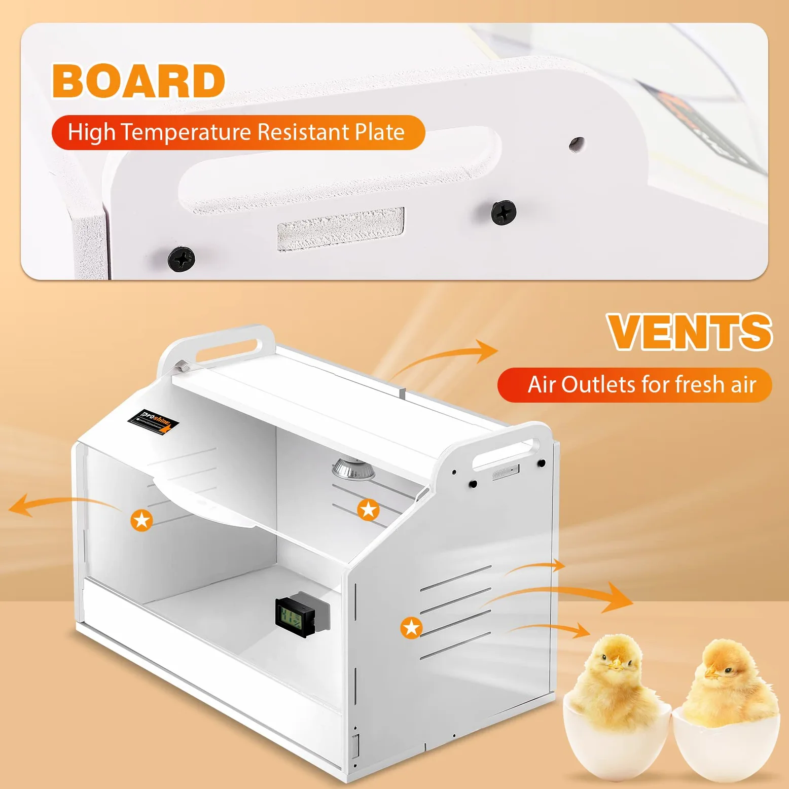 Caja de cría de Pollitos para Pollitos, incubadora de codornices con lámpara de calefacción, termómetros de 2 Modos, calienta hasta 10 Pollitos para Patito, Loro y Lagarto