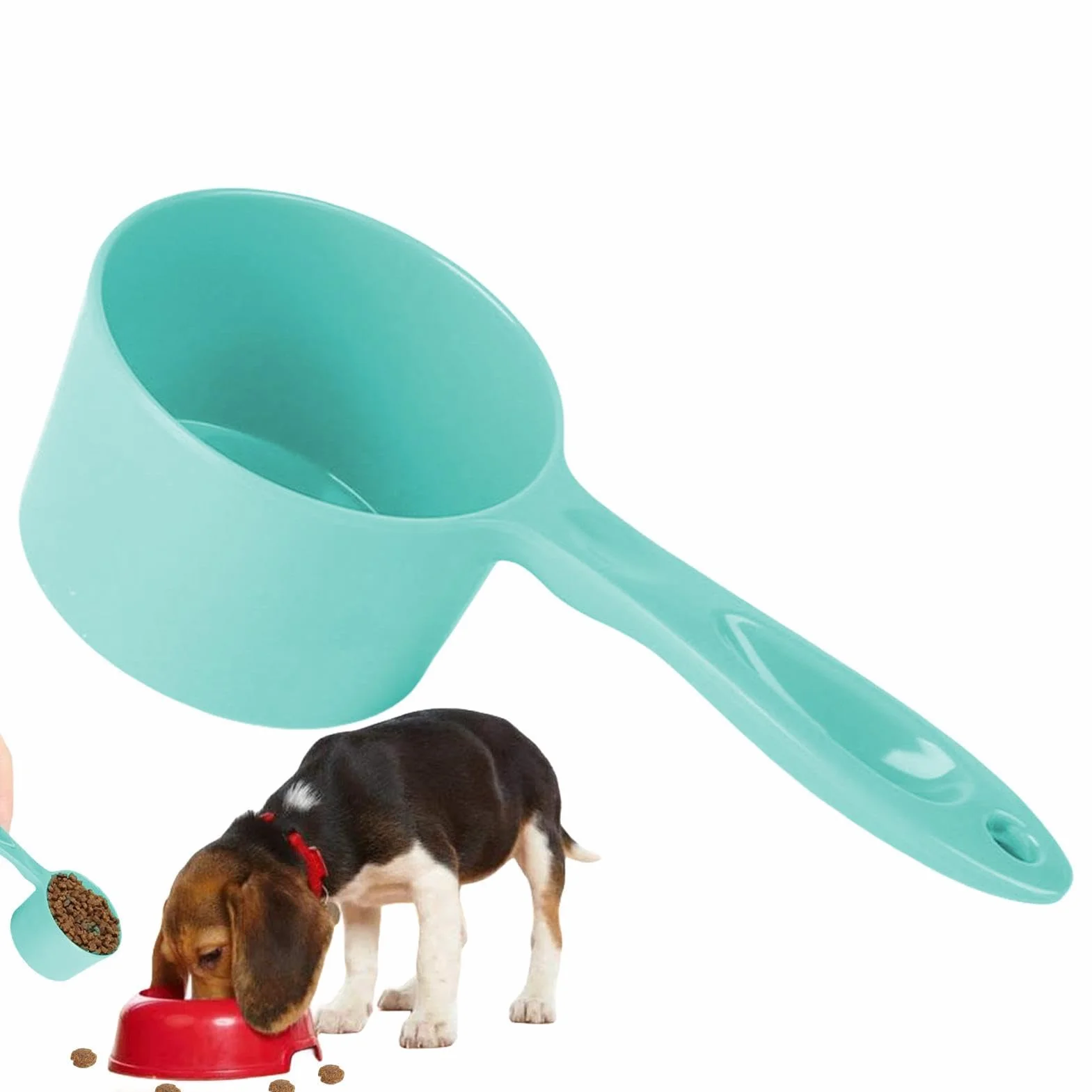 Cuchara medidora de comida para perros – Cuchara de melamina de 100 g de capacidad para cachorros | Cuchara de alimentación para mascotas con agarre cómodo, pala de control de porciones para