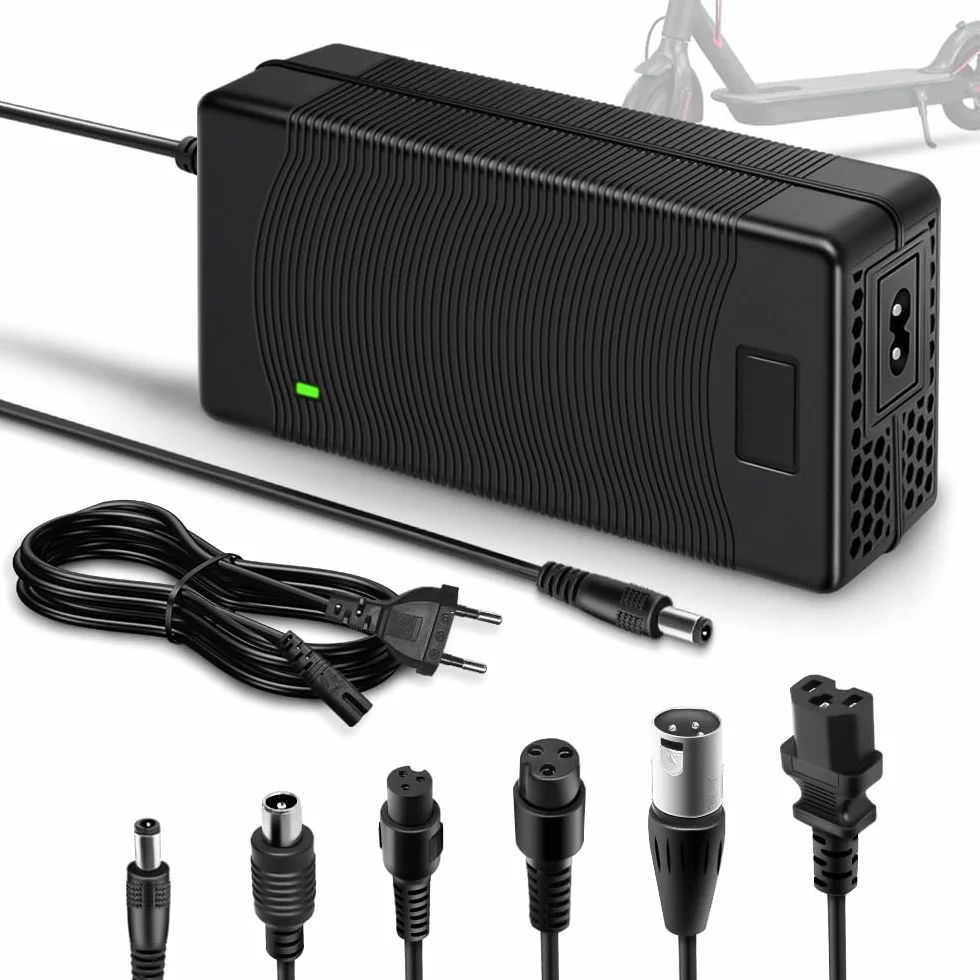 Cargador Patinete Eléctrico 54.6V 2A Universal Baterías Litio 6 Conectores 48V Adaptador Xiaomi M365