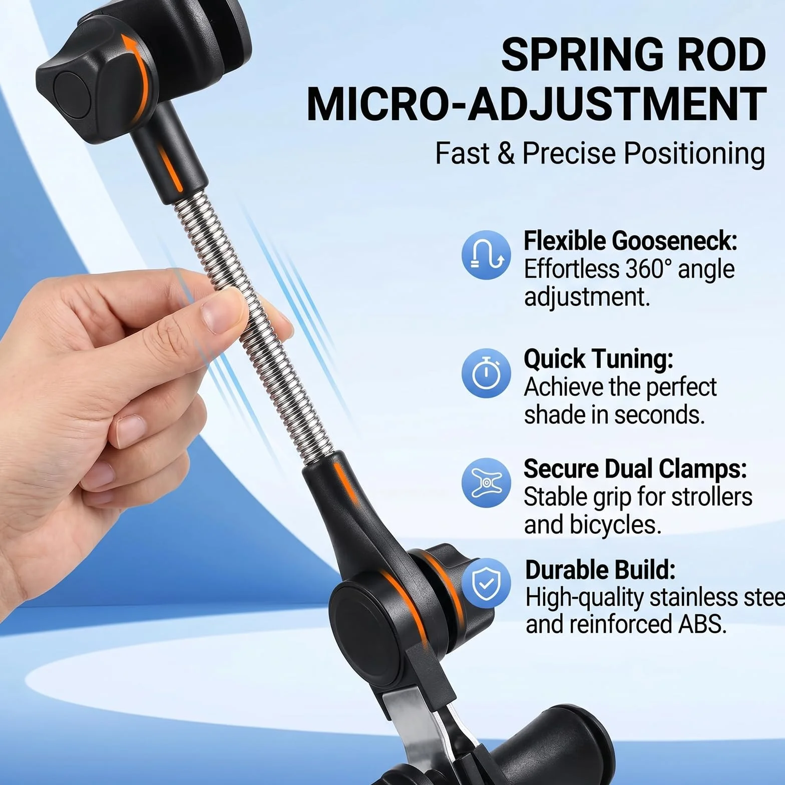 Soporte universal ajustable para sombrilla de cochecito, silla de paseo, bicicleta