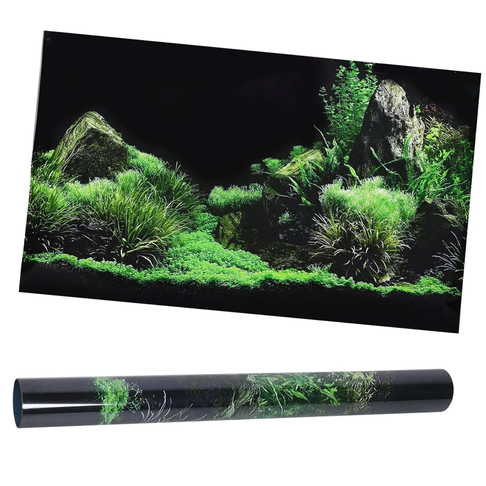 Ejoyous Fondo de acuario, PVC autoadhesivo, fondo de mar, agua, hierba, decoración de fondo, pintura de PVC, pegatinas 3D, submarinas, decoración de acuario, fondos de decoración para acuarios (61 x
