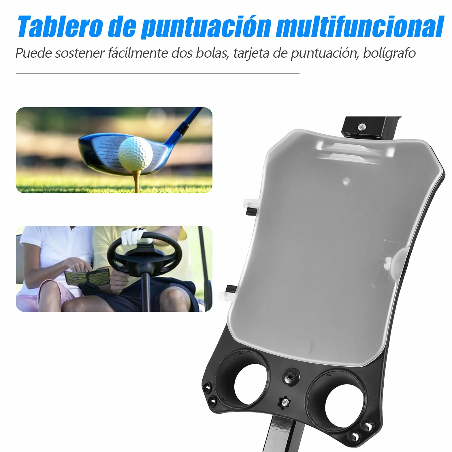 COSTWAY Carrito de Golf Plegable con 2 Ruedas, Estructura de Metal, Negro